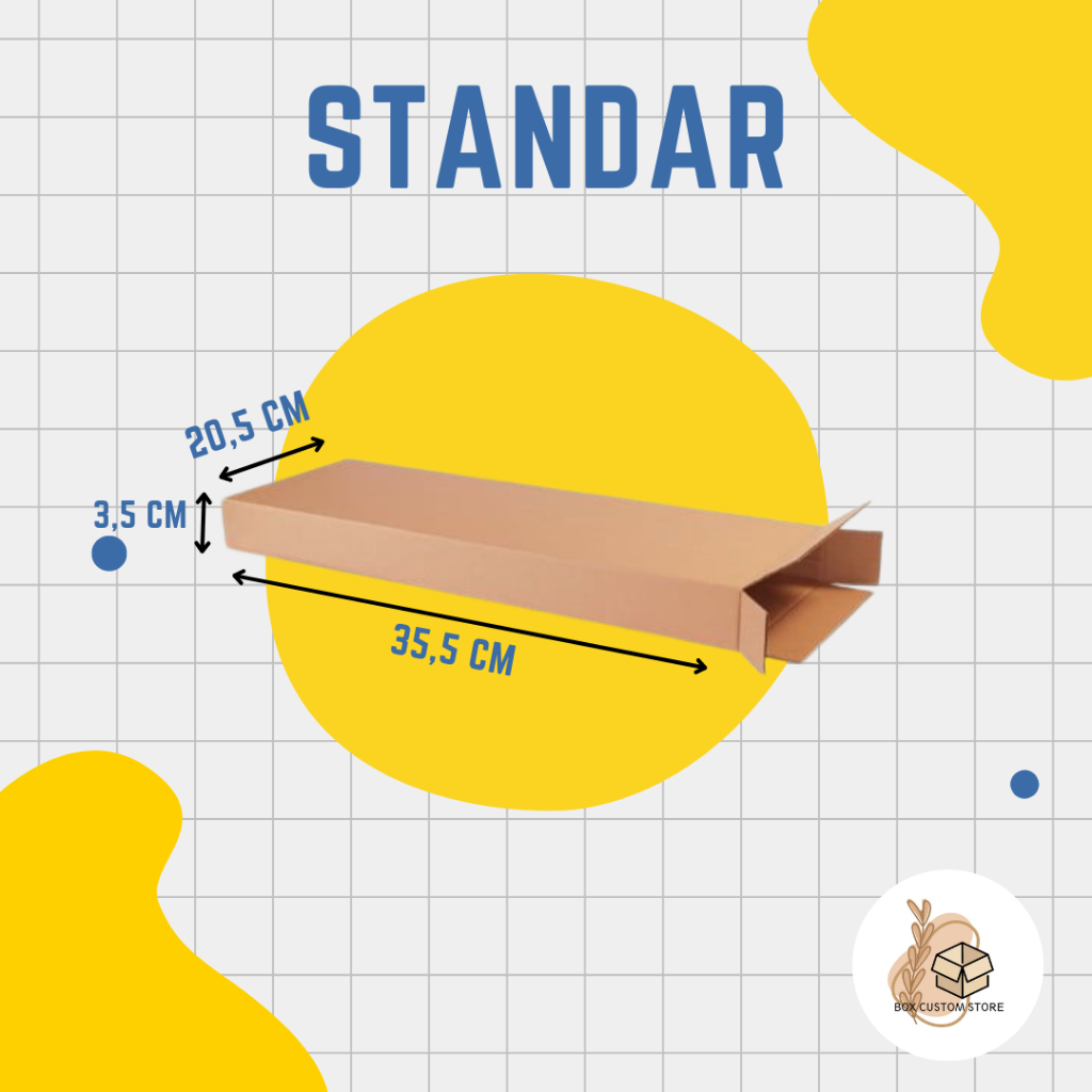

Kardus / Box Packing Standar Polos Produk Ukuran 20,5cm x 3,5cm x 35,5cm