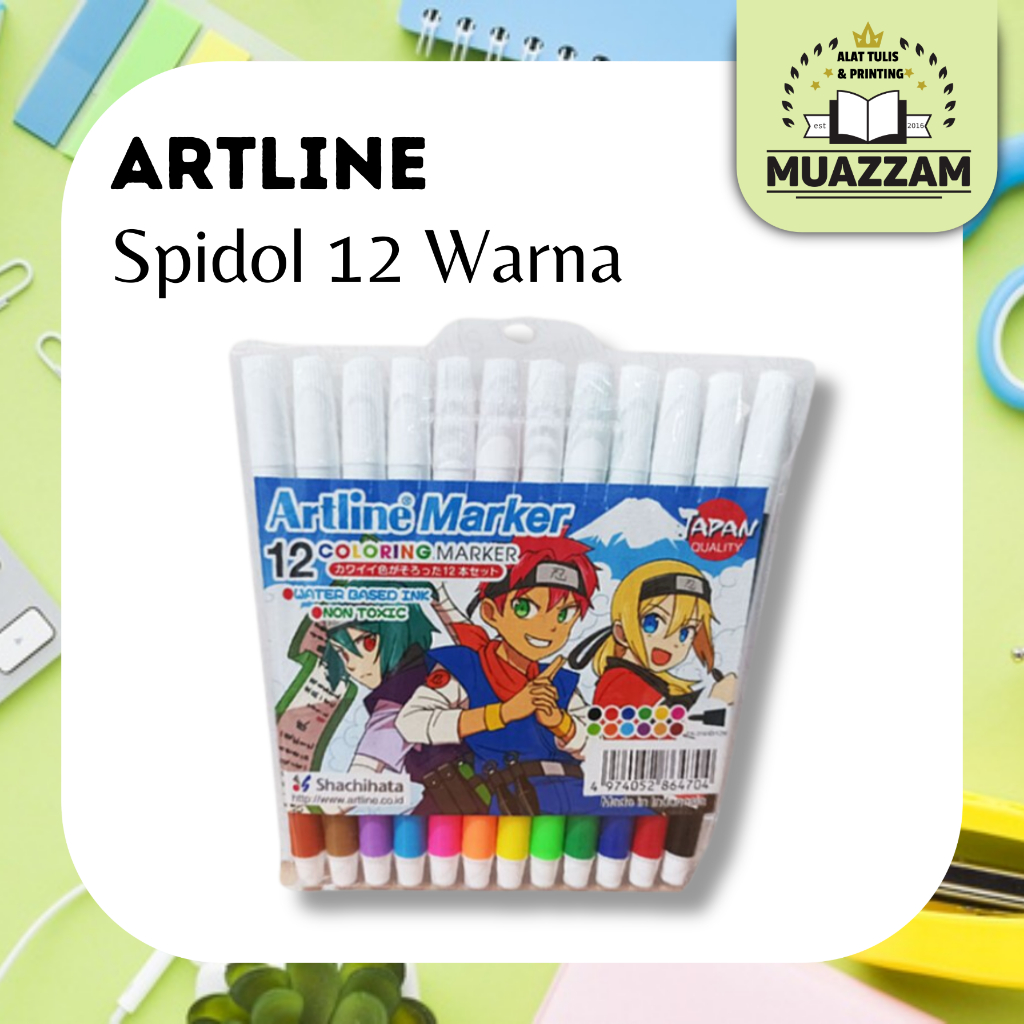 

ARTLINE Spidol Mewarnai Marker SET 12 Colours EK-316/12W