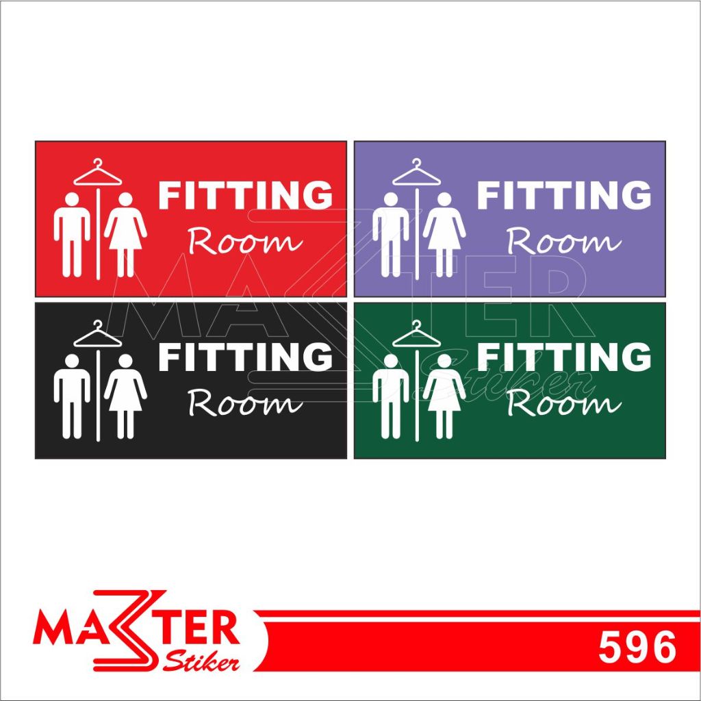 

596 - Stiker Fitting Room (Ruang Ganti/Kamar Pas), Sticker Vinyl, Tahan Air, Termurah, Bisa Custom