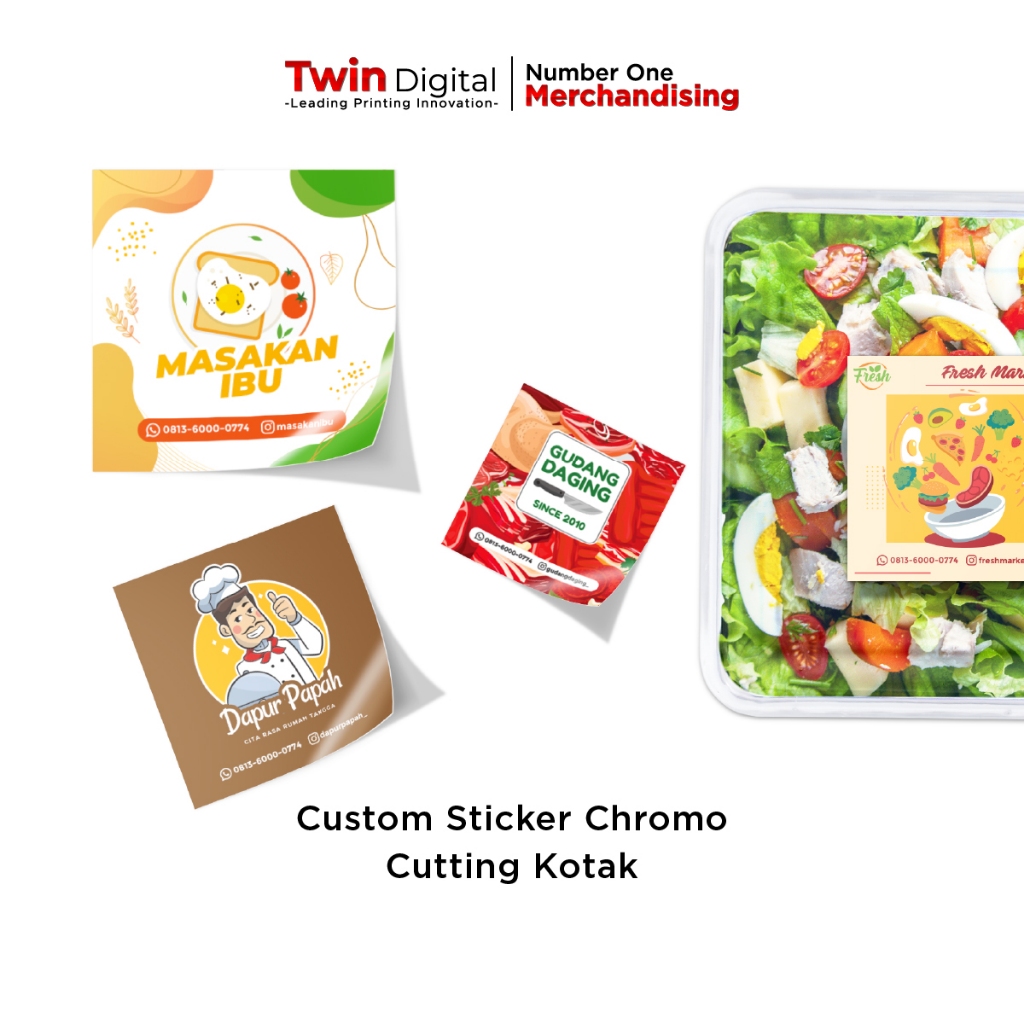 

Twindigital Cetak Sticker Chromo / Stiker Segel Toples & Kemasan Label - Stiker Chromo Kotak Satuan