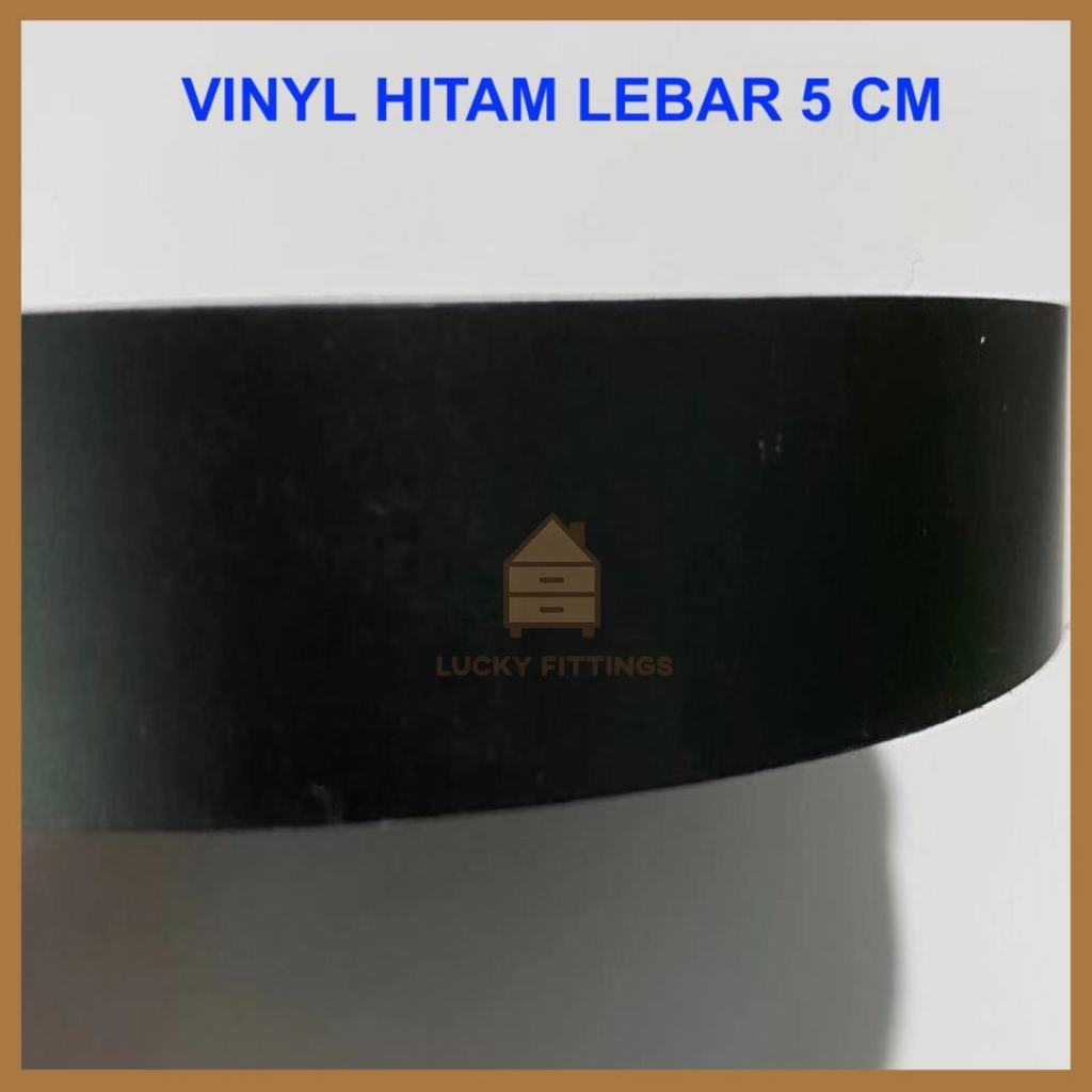 50 mm Edging HITAM / Vinil Vynil Dof Dop PVC Edging taco Plimir Roll Anyaman Pagar Anyam