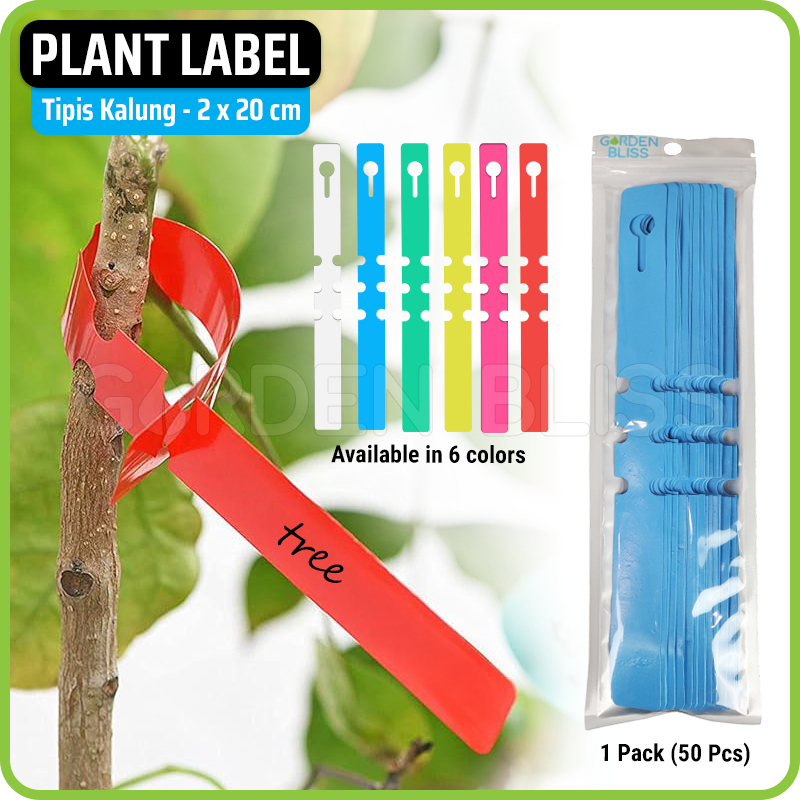 

1 Pack (50 Pcs) - Plant Label Name Tag - Label Penanda Tanaman, Model Collar Slip On - Kalung 2x20 cm