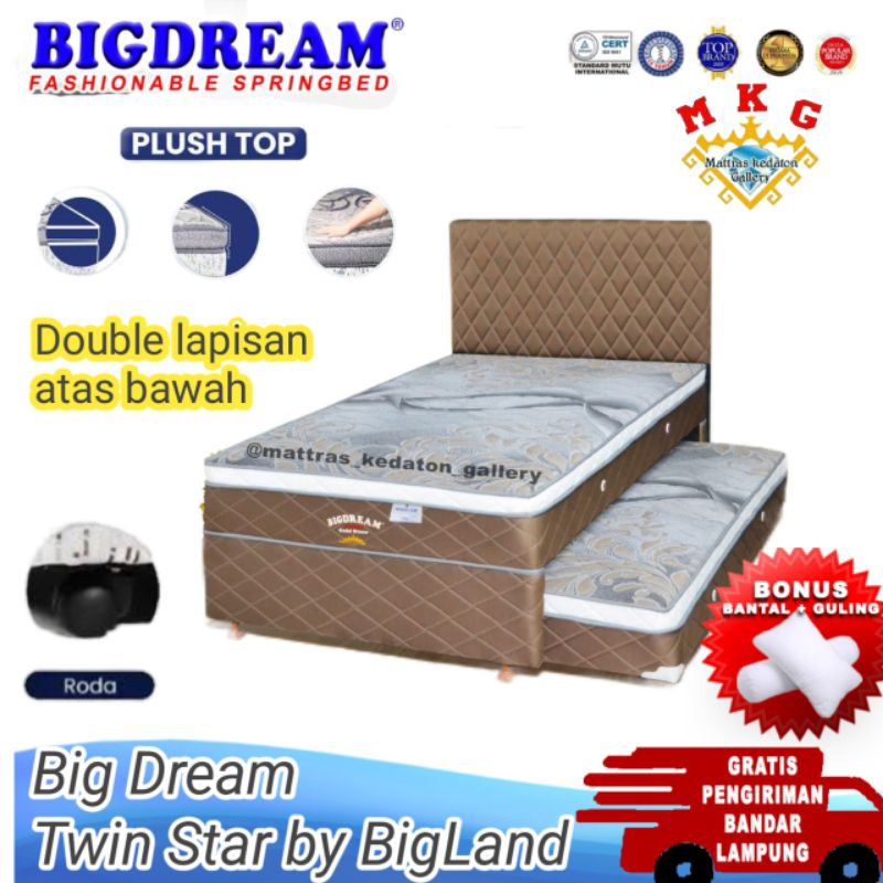 Sorong bigdream Twin Star double PlushTop 2in1 UK 120 - kasur Sorong bigland Plus top 2 in 1 UK 120