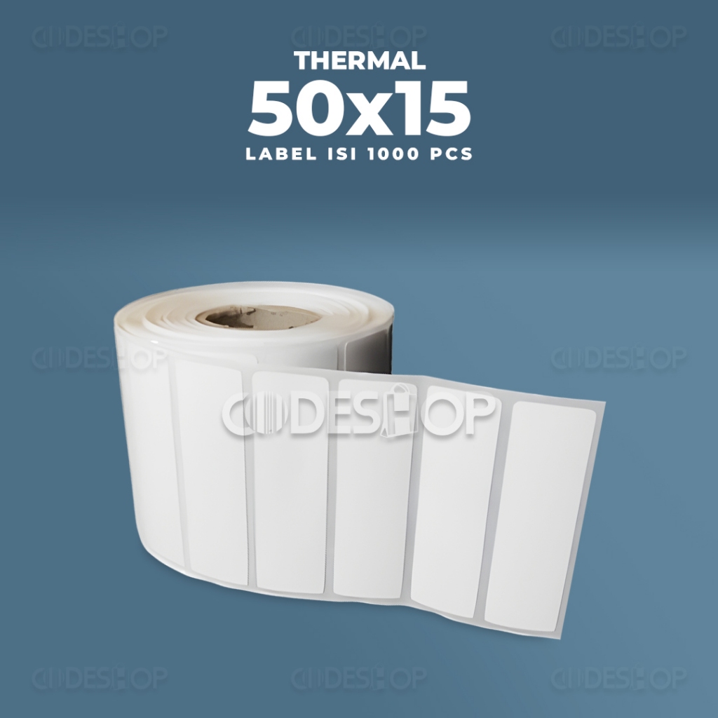 

Kertas Label Thermal 50x15mm 1 Line Core 1inch Isi 1000 pcs