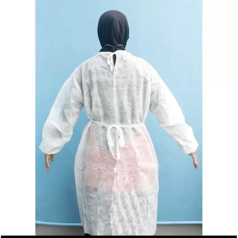 ✅New APD Medis Surgical Gown Disposable 35 GSM Warna Putih⭐⭐⭐⭐⭐
