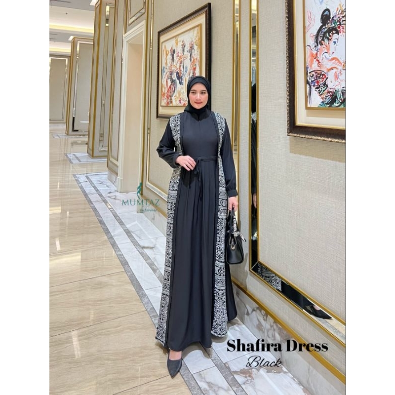 [Mumtaz] Shafira Dress gamis semi outher aleeva mix creamy creap yang paling banyak dicari