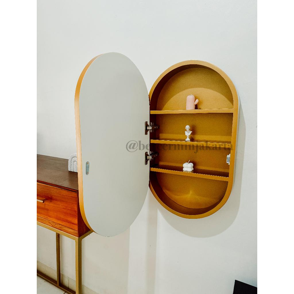 Oval Cabinet Mirror / Cermin Kabinet/ Kabinet / Cermin Kamar mandi / Cermin Wastafel