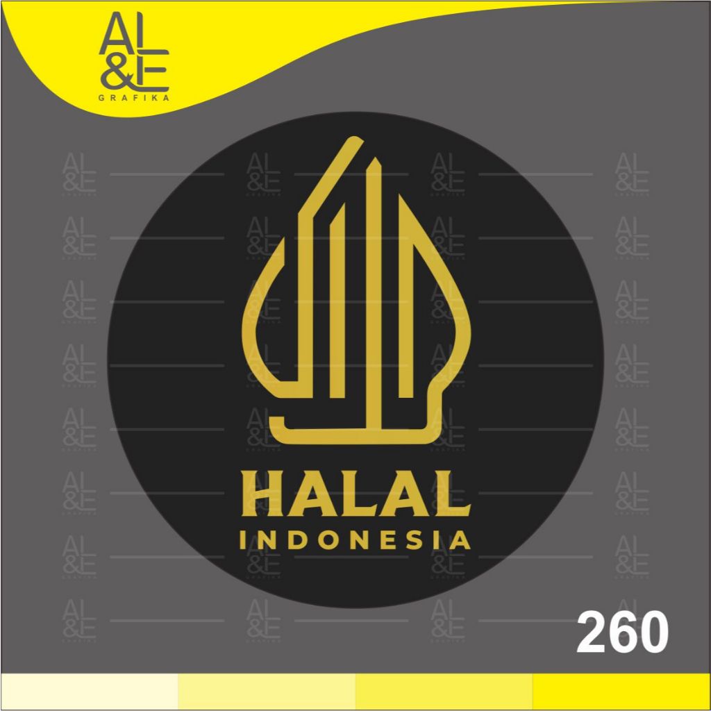 

260 - Stiker Logo Halal, Gold, Sticker Vinyl, Premium, Tahan Air