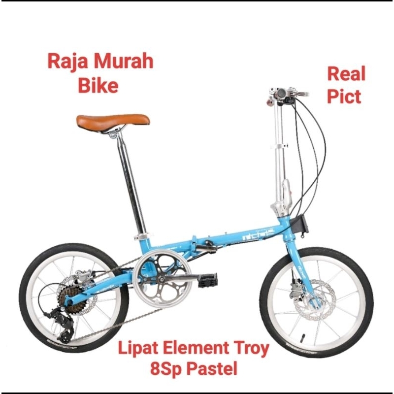 Sepeda Lipat Element Troy 8Sp Pastel Hidraulik Sepeda Lipat 16 Inch Element Troy Pastel