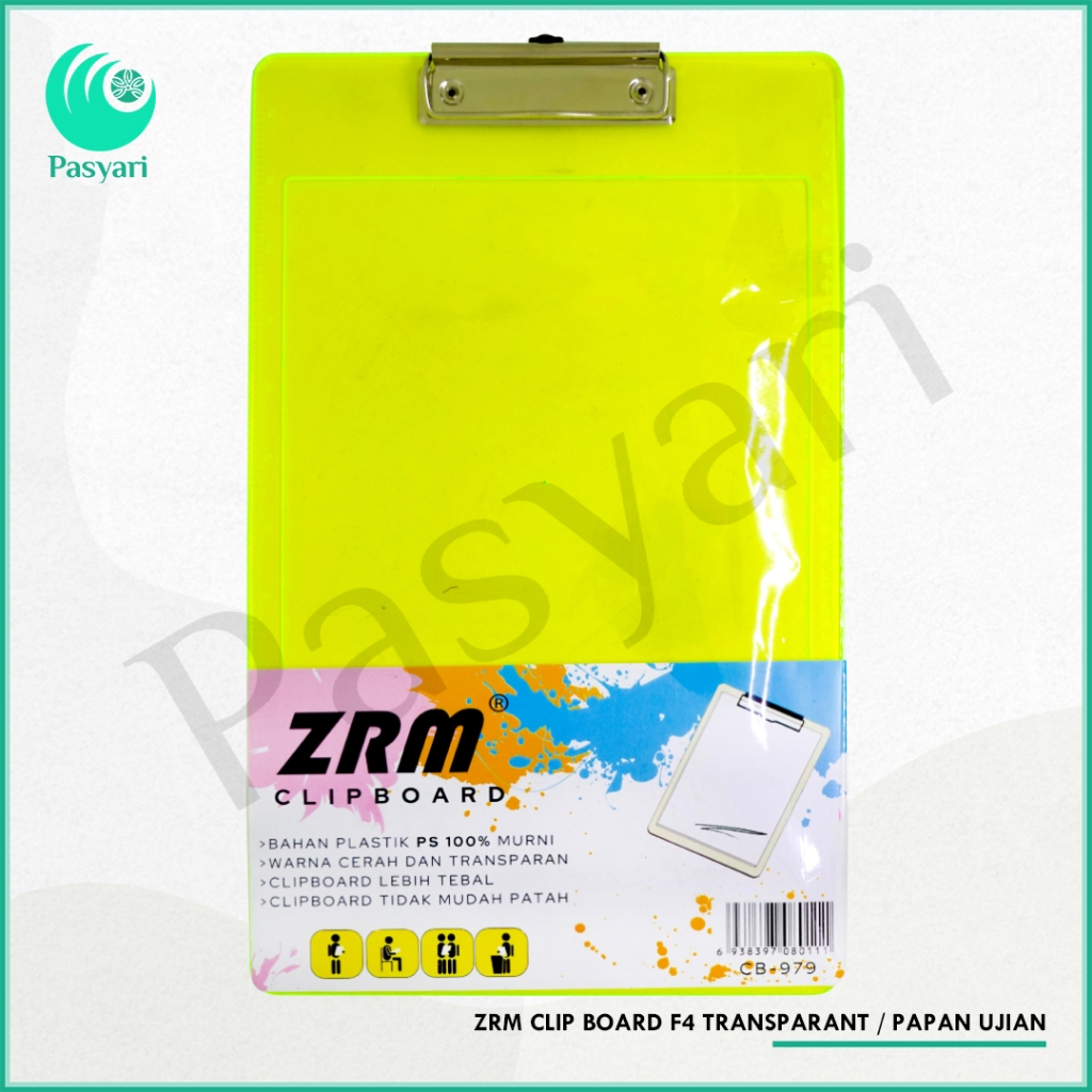 

ZRM CLIP BOARD F4 TRANSPARANT / PAPAN UJIAN