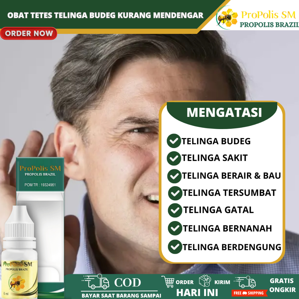 Obat Tetes Telinga Pemulih Pendengaran Kurang, Sakit Telinga Kurang Pendengaran, Telinga Budeg, Teli