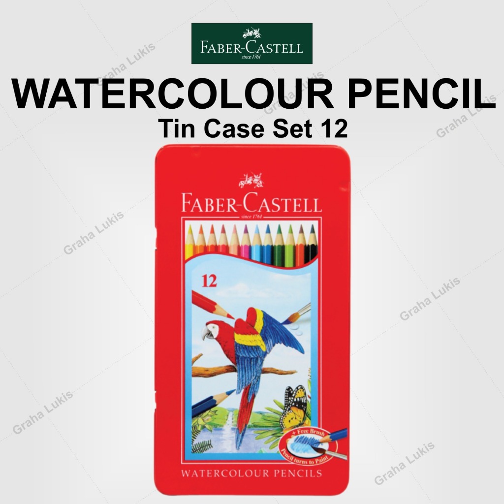

Pensil Warna Faber Castell Water Colour 12 Warna Ukuran Long Tin Case Kemasan Kaleng