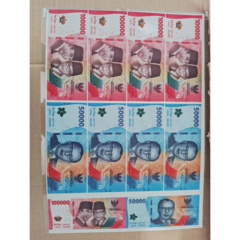 

uang edible rupiah pecahan 100 50 untuk dekor kue bisa dimakan icing paper