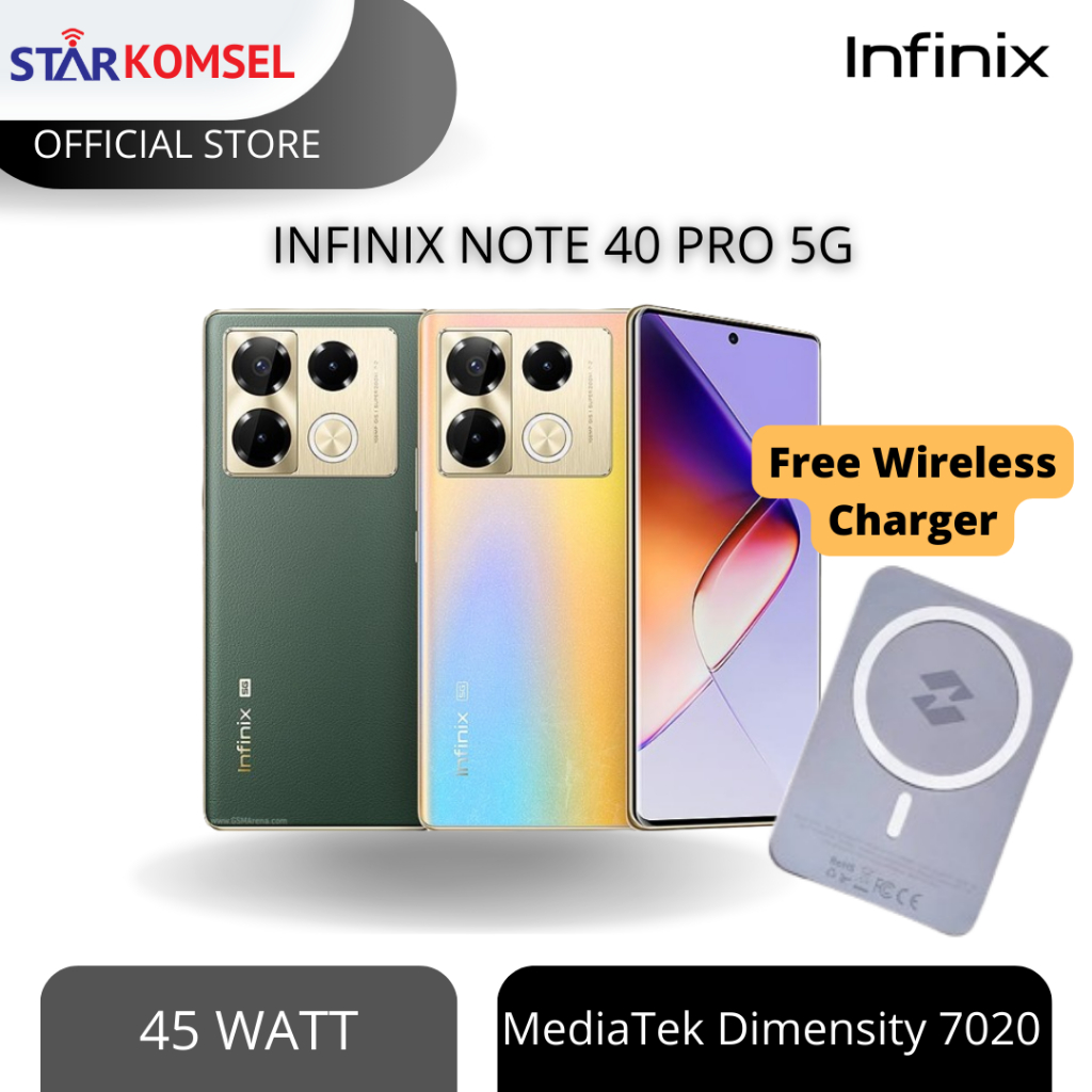 HP INFINIX NOTE 40 PRO 5G 8/256 NFC GARANSI RESMI INFINIX GRATIS WIRELESS CHARGER