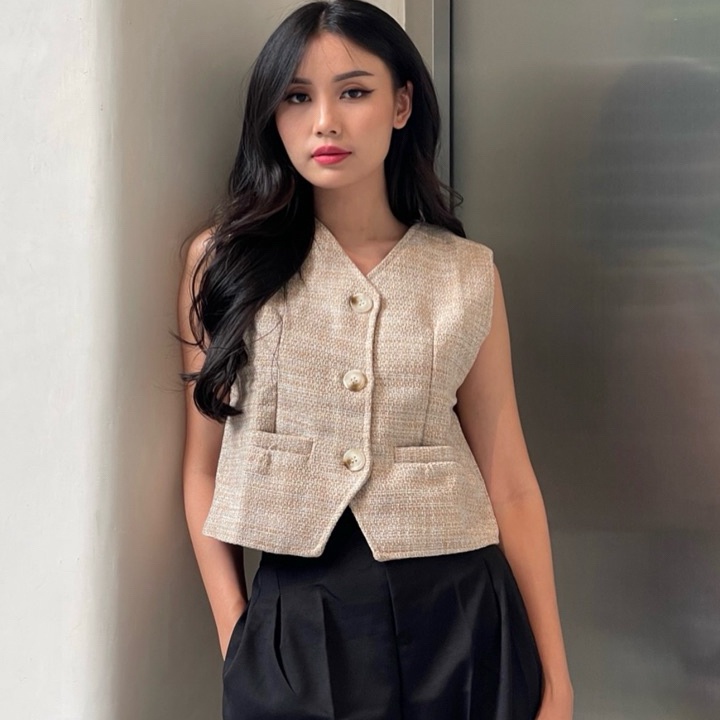 Diskon Eclaire  Eleanor Vest Normal Grande Big Size  Vest Casual Wanita Korea SMLXLXXL Jumbo