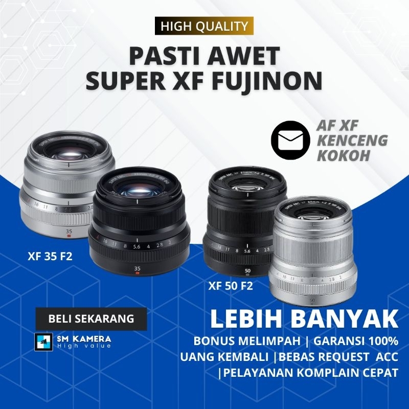 LENSA FIX FUJINON XF 35MM F2 FUJINON XF 50MM F2  FUJINON XC 35MM F2 KIT XC 15-45MM