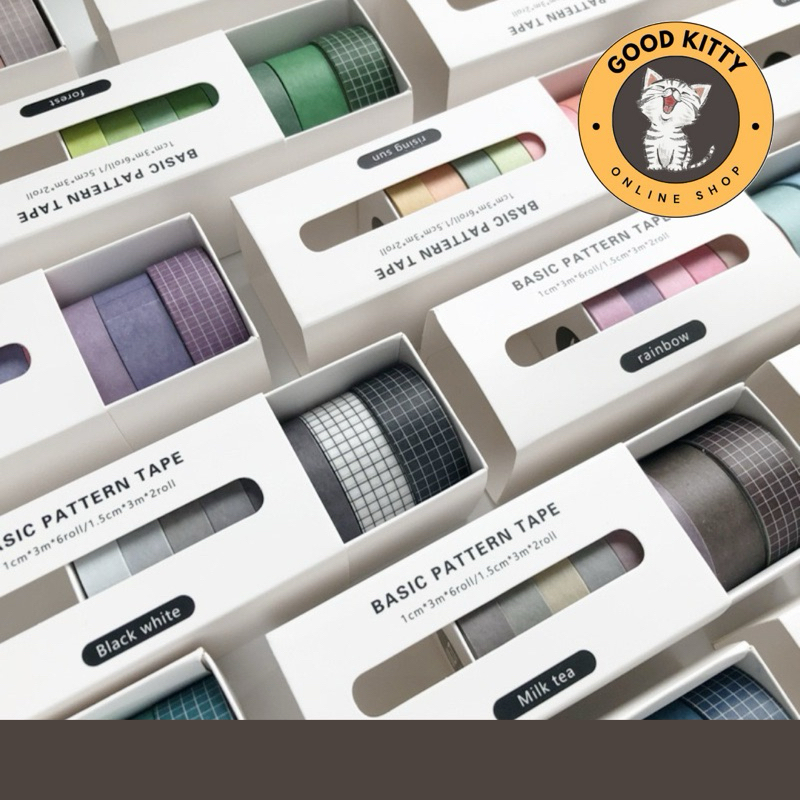 

CREATIVE Mohamm 8pcs Tape/Selotip Washi Warna Polos Untuk Dekorasi Scrapbook/Sekolah
