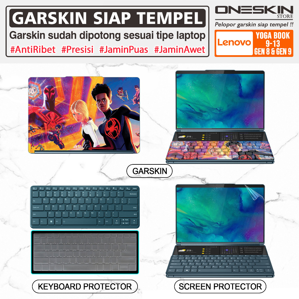 Garskin Sticker Laptop Pelindung Screen Keyboard Protector Lenovo Yoga Book 9 9i-13 13IRU8 13IMU9 Ge