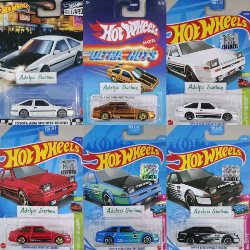 hotwheels hot wheels toyota AE86 sprinter trueno hw hatchbacks hw drift factory sealed short card fa