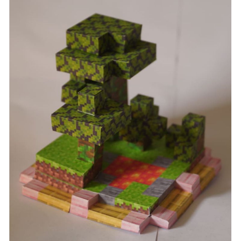 Lembaran pola papercraft landscape minecraft (PP-A21)