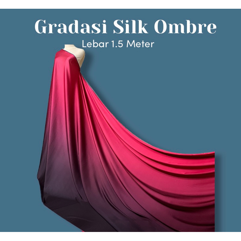 Terlaris  Gradasi Silk Original | Bahan Premium | Bahan Gradasi Lembut | Kain Meteran
