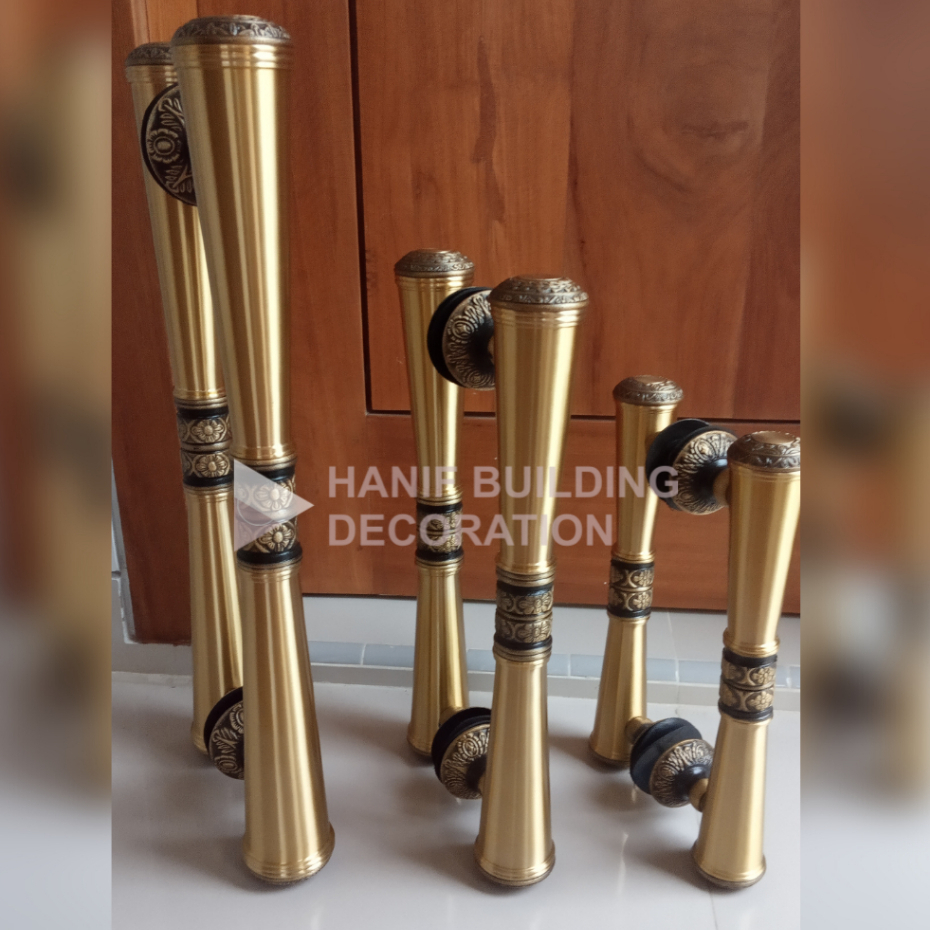 Handle Pintu Rumah Kuningan Brass Pull Handle Classic 42 cm Vintage Warna Gold Polish Tarikan Pintu