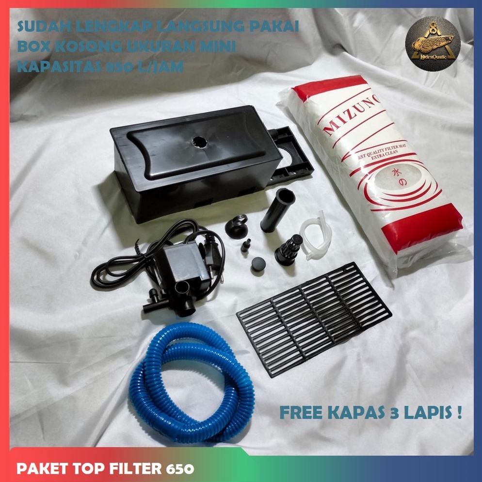 PROMO MURAH PAKET LENGKAP POMPA AQUARIUM DENGAN BOX MINI TOP FILTER LENGKAP 8 LITER PER JAM 6 WATT P