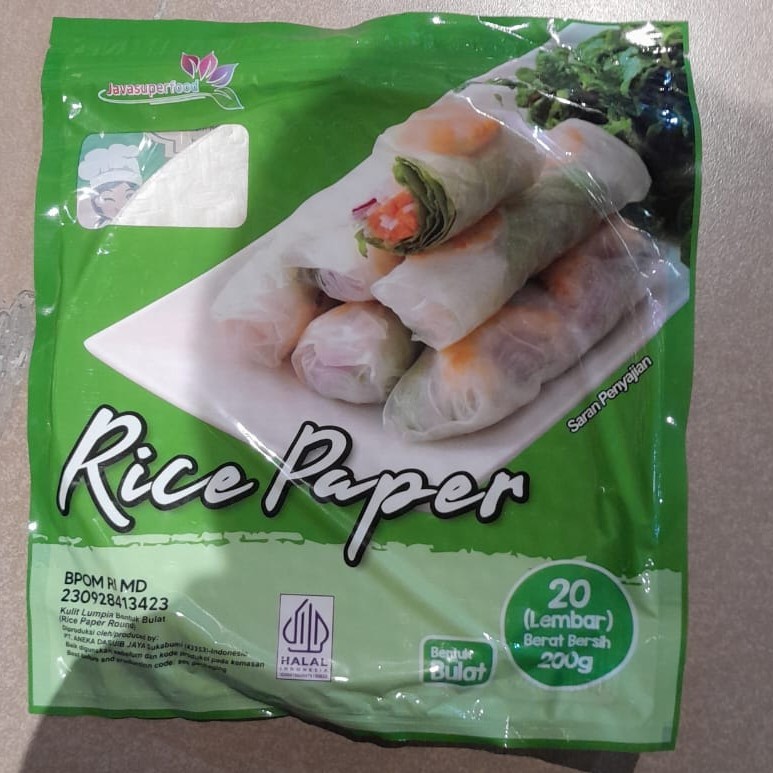 

Java Super Food Rice Paper / Kulit Lumpia Bulat 10 Lembar HALAL 100gr 4.9 / Rice Papper Bulat Isi 10 Lembar