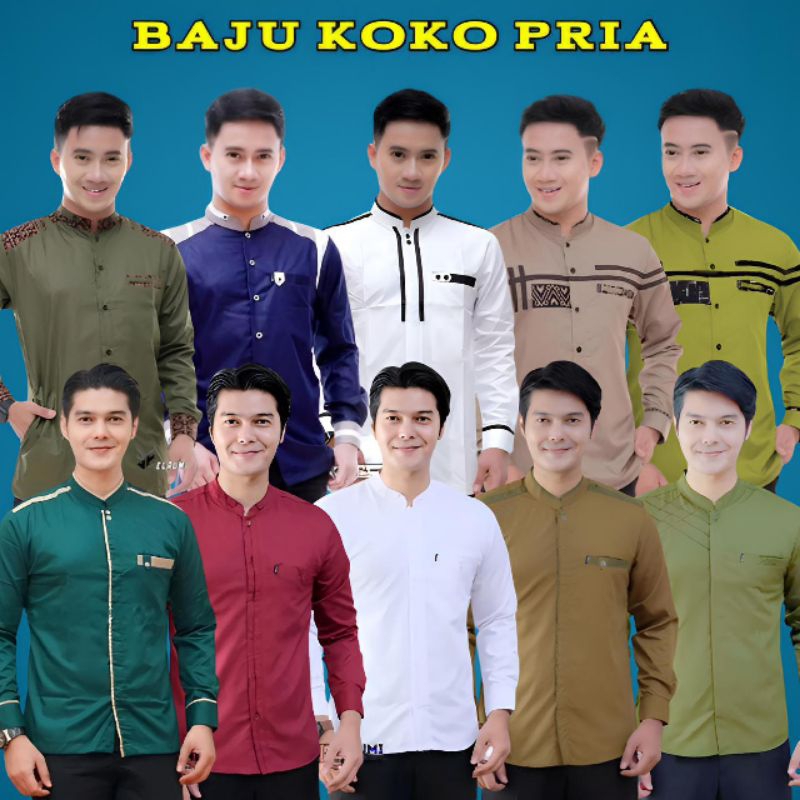 (COD) kemeja koko pria lengan panjang terbaru, baju koko hadroh, seragam hadroh terbaru, baju koko g