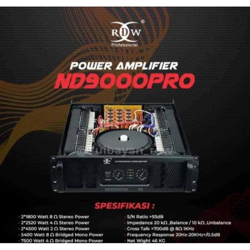 power amplifier RDW ND-9000pro( 2 chennnel)original
