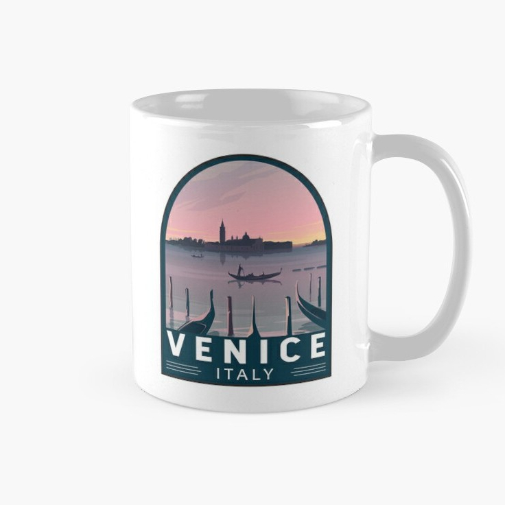 Mug Gelas | Hampers | Hadiah | Venice Italy Travel Retro Emblem Coffee Mug