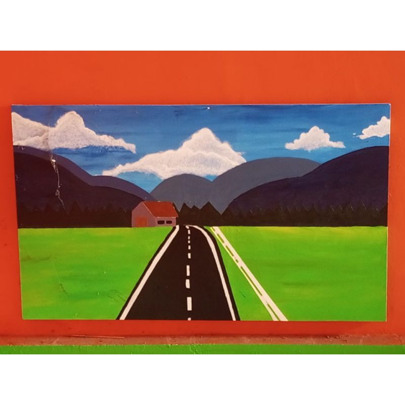 Lukisan Pemandangan Desa Pinus