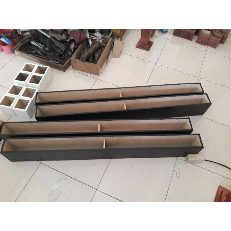 pot kayu partisi panjang 120cm lebar 15cm tinggi 15cm untuk tanaman plastik / artificial