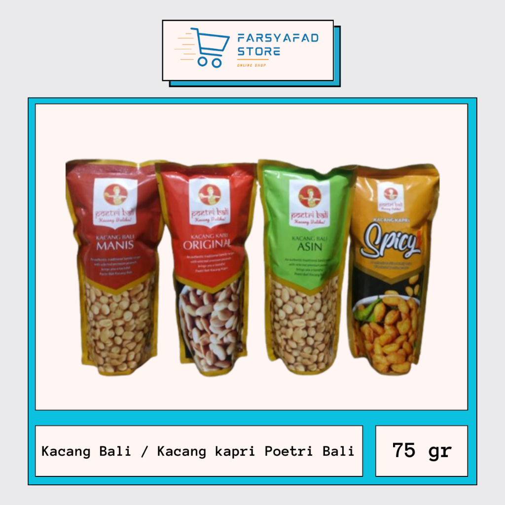 

Kacang Bali / Kacang kapri Poetri Bali Ukuran 75 gr Kemasan