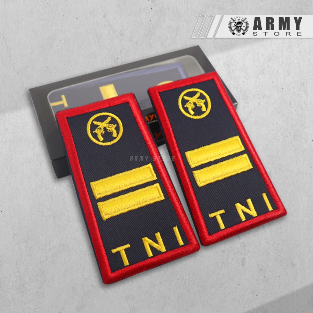 Pangkat Bordir PDH TNI POM AU Lettu Komando