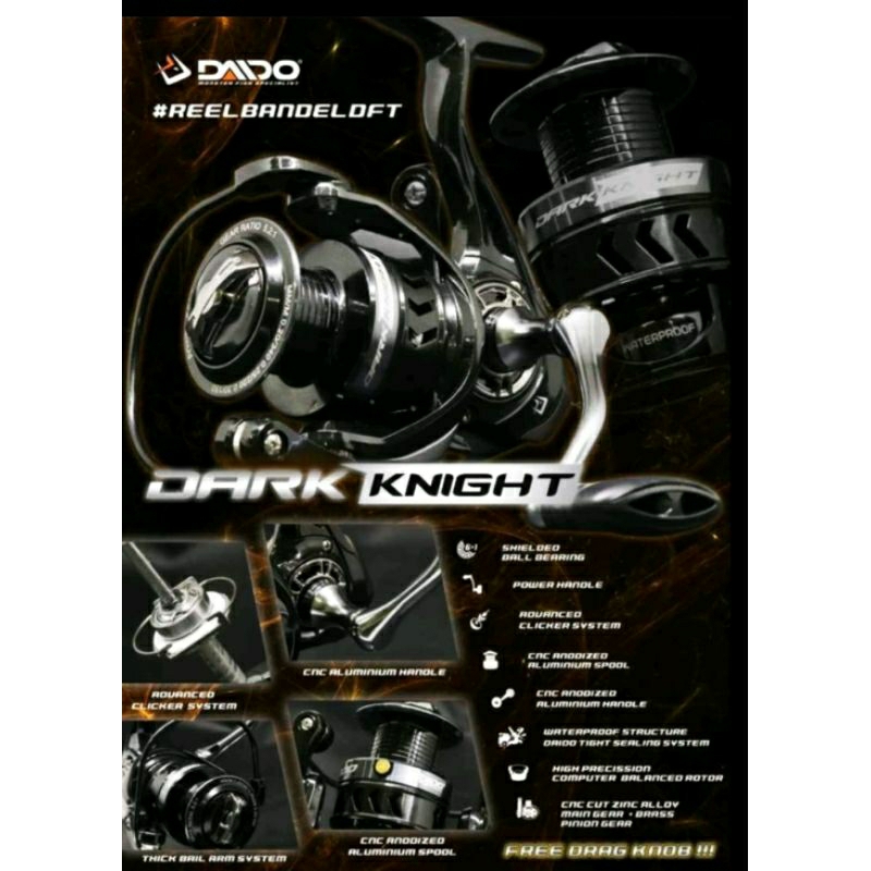 REEL PANCING IKAN SPINNING DAIDO DARK KNIGHT 4000 & 6000 POWER HANDLE