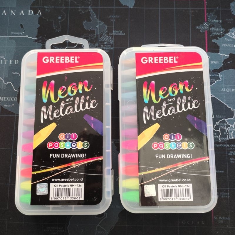 

Crayon neon metallic greebel 12 warna