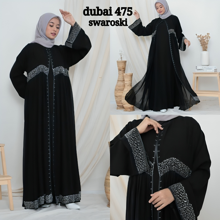 gamis abaya wanita arab hitam 475 diamond