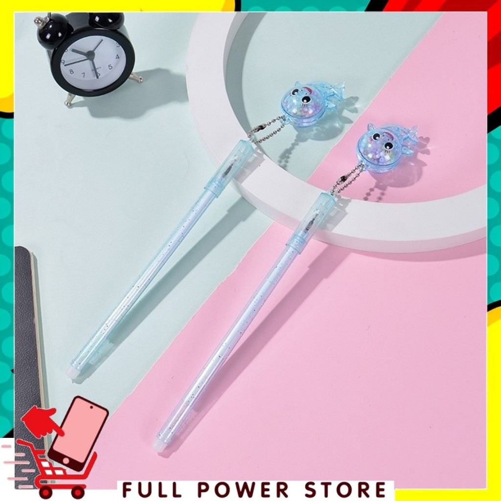 

FPS - Pena Glitter Shark Pulpen Gantung pom-pom Karakter Hiu Blue Ink Gel Bisa di Hapus Bolpen warna warni bola salju Cute Alat Tulis Sekolah Kantor Souvenir