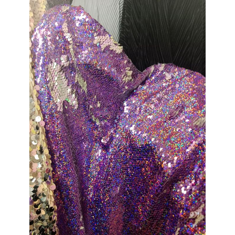 Bahan Kain Tile Sequin Full Payet Tile Payet Bolak Balik Harga Per setengah Meter