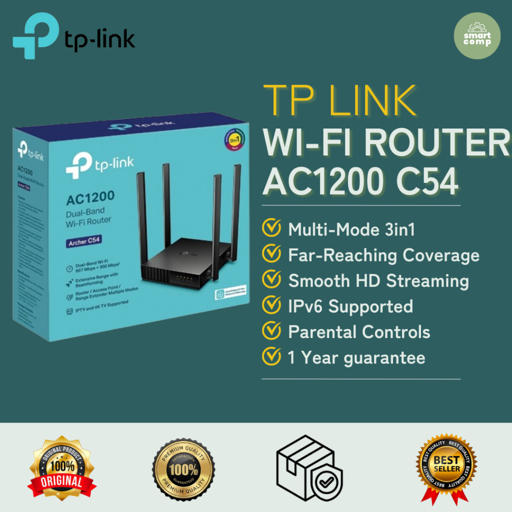 Tp-Link Archer C54 AC1200 Dual-Band Wi-Fi Router TpLink Archer C 54