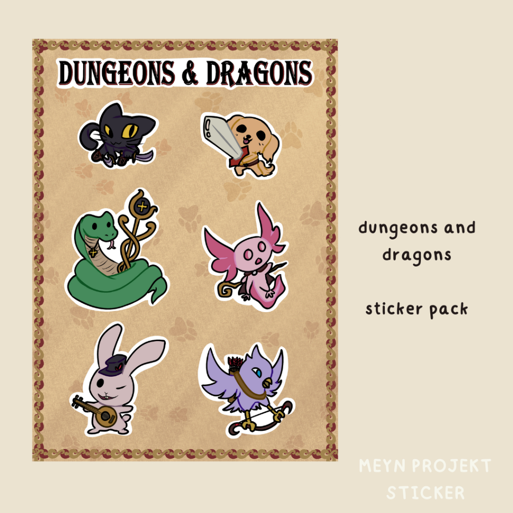 

[EKSKLUSIF] Sticker pack dungeons and dragons|stiker tempel aesthetic untuk laptop, jurnal, botol minum, helm