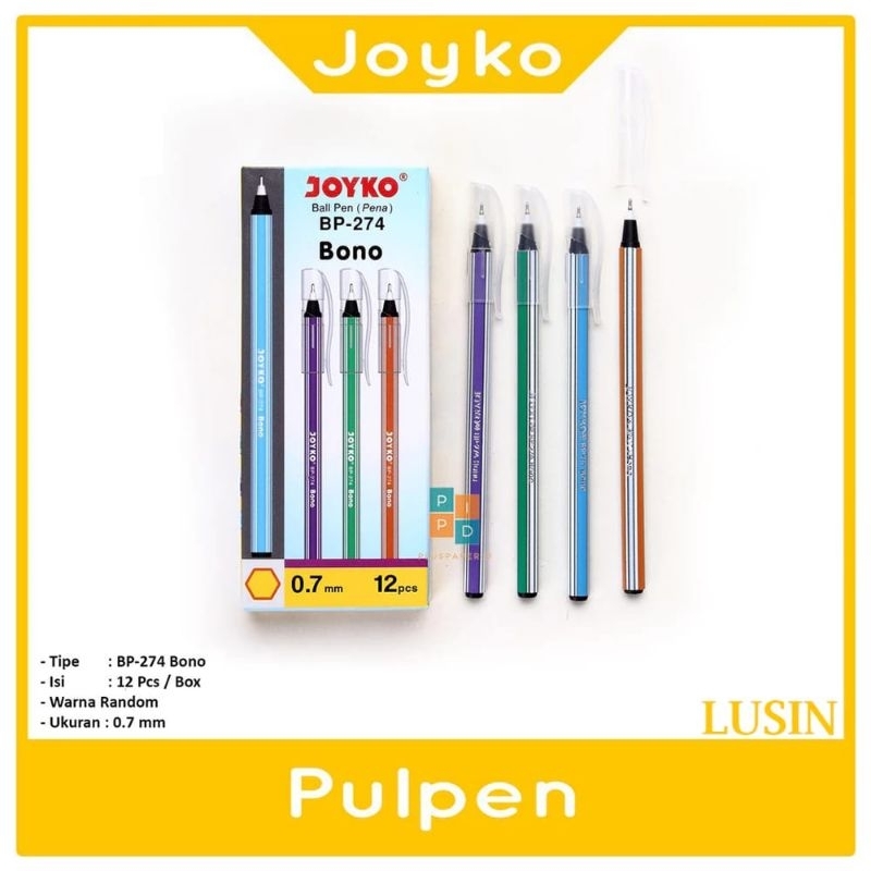 

1 kotak pena Joyko bp274 1 kotak isi 12 pena