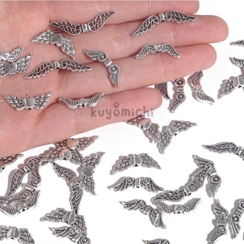 Liontin Sayap / Charm Sayap / Wing Spacer / Wings Charm / Spacer / Pembatas Besi Premium Import Akse
