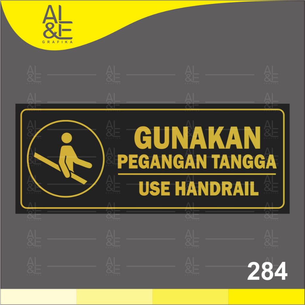 284 - Stiker Gunakan Pegangan Tangga, Gold, Sticker Vinyl, Tahan Air