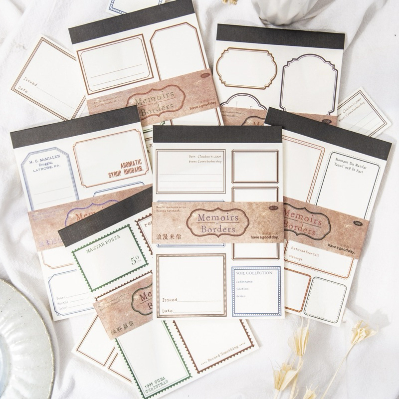 

(7E) paper art deco kertas sobek kotak memo border background journal