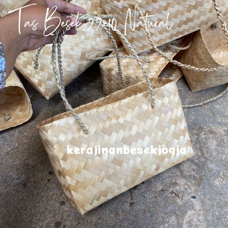 

TAS BESEK 27X10 T 16CM NATURAL | tas kue kering tas makanan tas minuman tas jogja goodie bag hampers