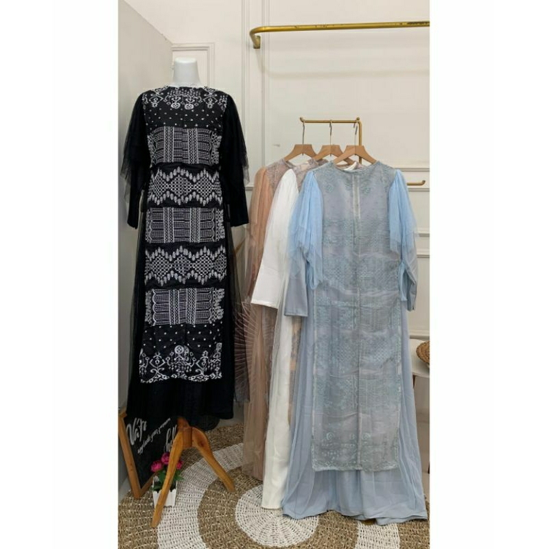 Gamis Kombi brukat (brukat lepas pasang)
