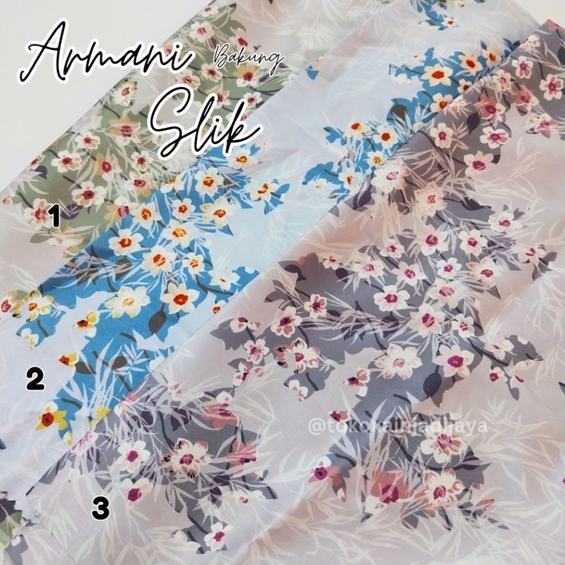 armani silk / armani snow white / armani satin / armani print / soft silk / armani silk motif bunga 