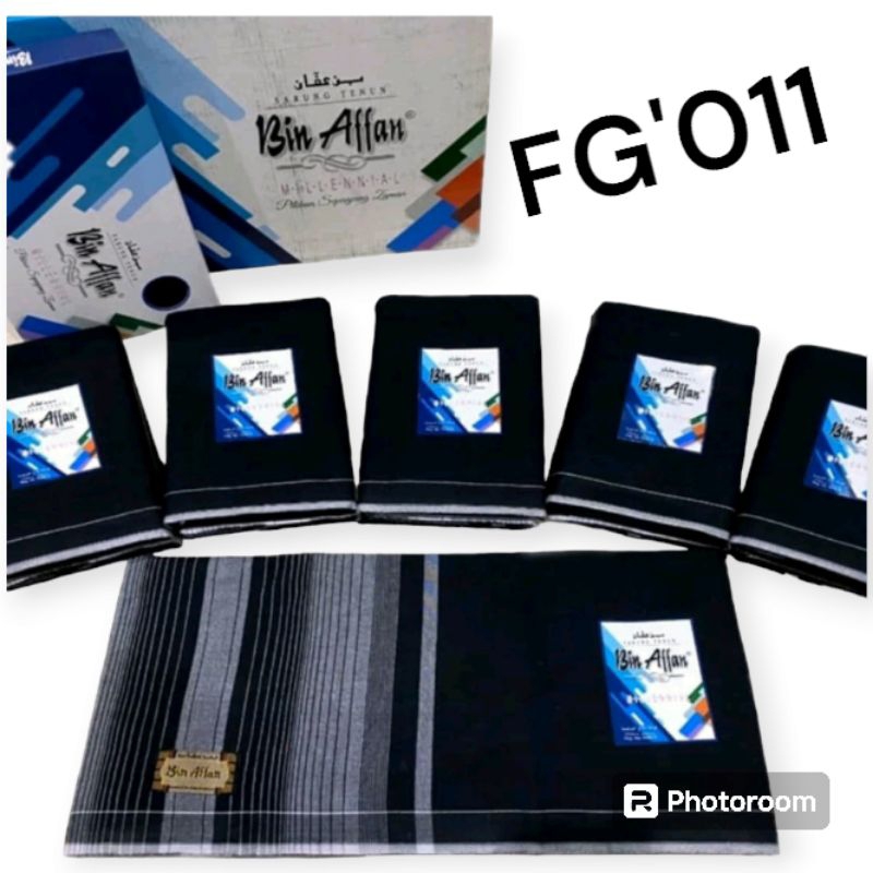 sarung dewasa bin affan hitam polos tumpal belakang